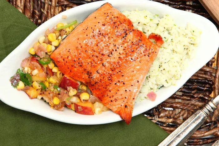 salmon on a plate